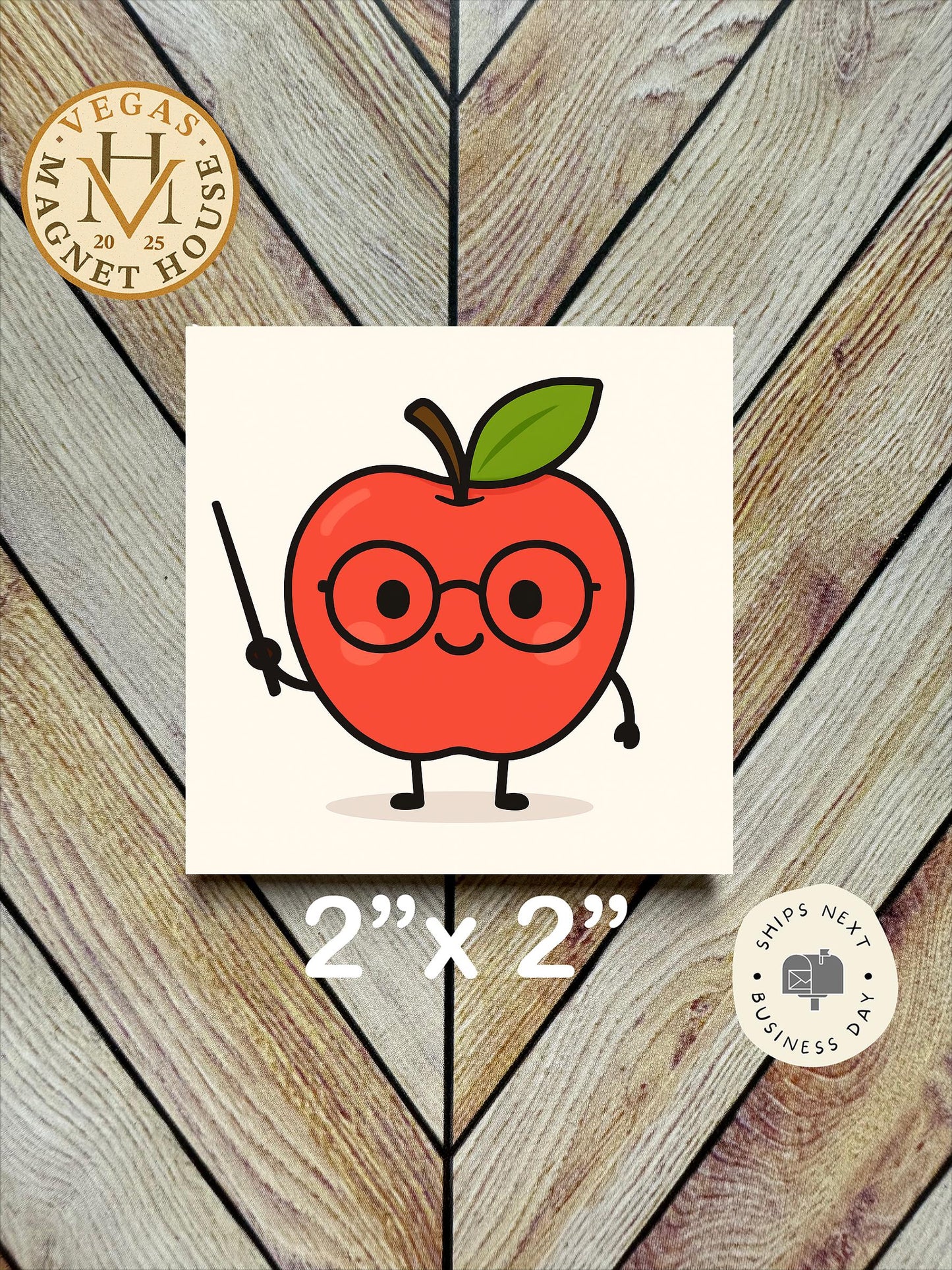 Teacher Apple  magnet : 2x2 Decorative Ready-to-Use Design