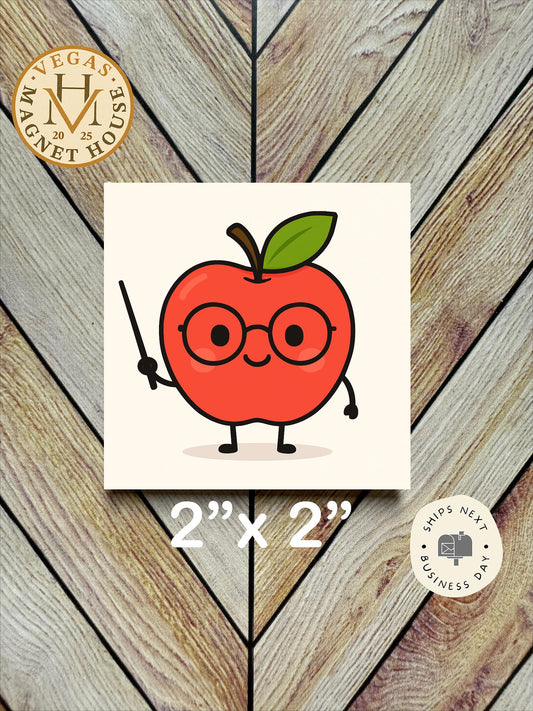 Teacher Apple  magnet : 2x2 Decorative Ready-to-Use Design
