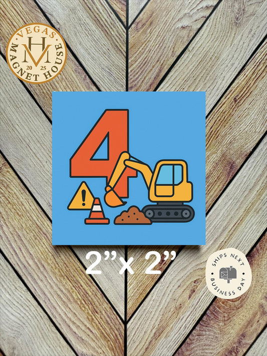 Birthday 4 magnet : 2x2" Decorative Fridge Magnet