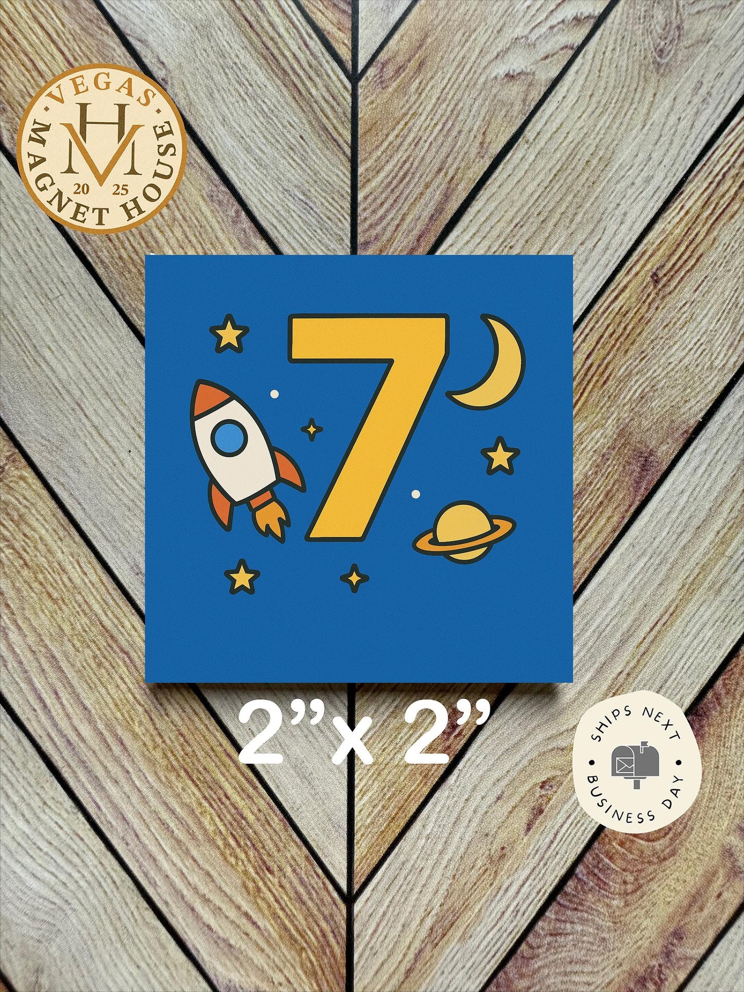 Birthday 7 magnet : 2x2" Decorative Fridge Magnet