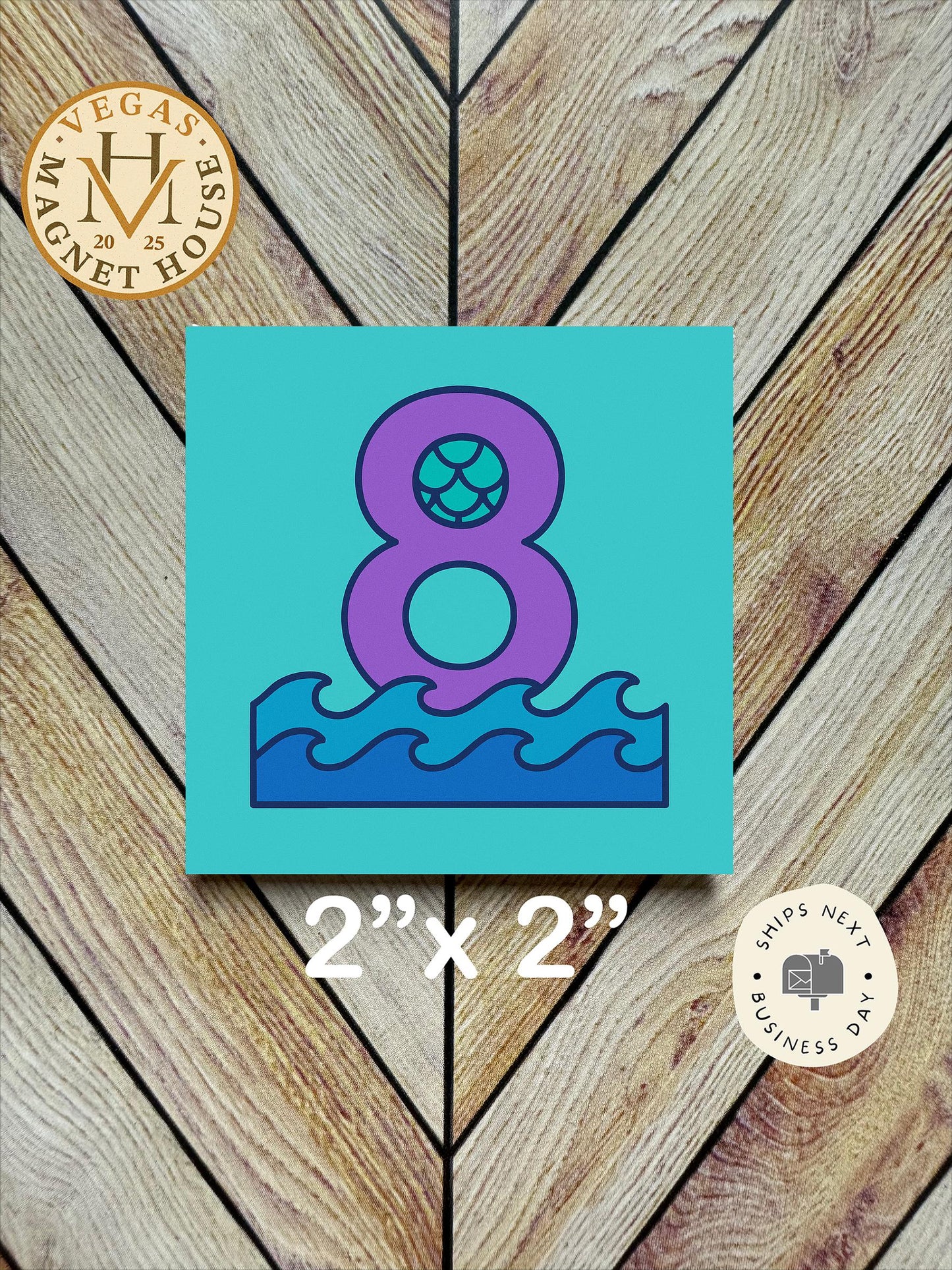 Birthday 8 magnet : 2x2" Decorative Fridge Magnet