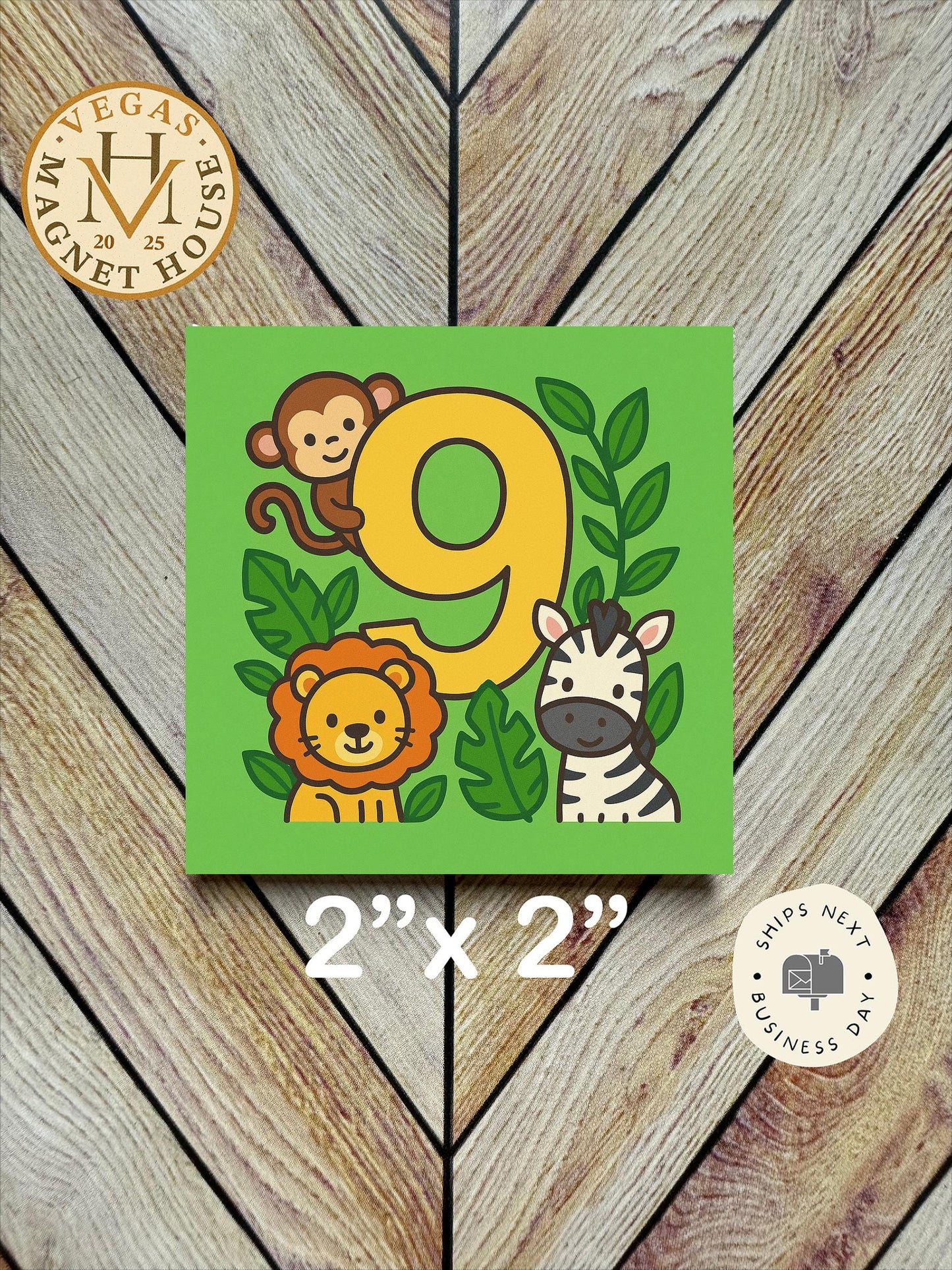 Birthday 9 magnet : 2x2" Decorative Fridge Magnet