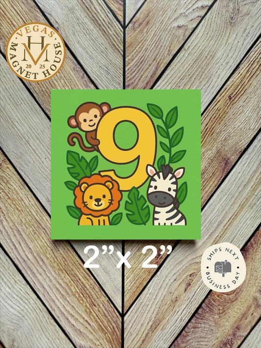 Birthday 9 magnet : 2x2" Decorative Fridge Magnet
