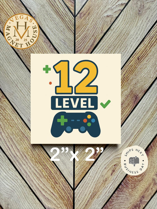 Birthday 12 magnet : 2x2" Decorative Fridge Magnet