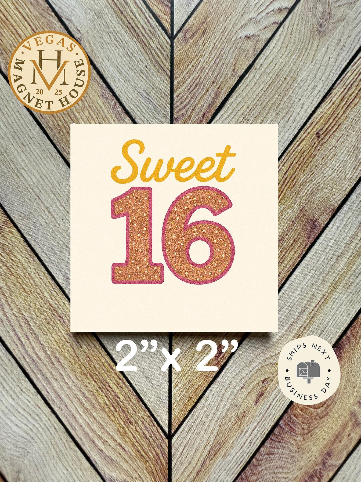 Birthday 16 magnet : 2x2" Decorative Fridge Magnet